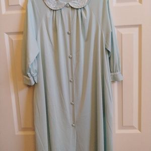 Vintage Blue/Aqua Robe Size Small Button Up w/pock